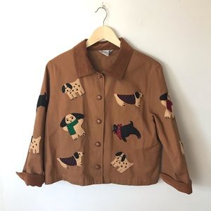 Vintage “Cold Weather Dogs” Felt Appliqued Coat